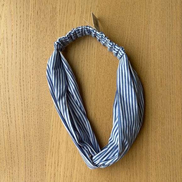 JCrew Hair Band Accessory Blue White Stripe - Picture 3 of 5